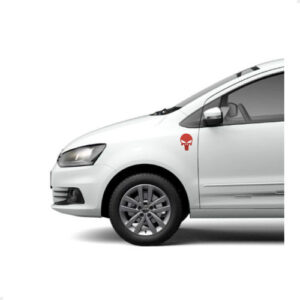 Emblema Caveira Justiceiro Carro Grande Vermelho