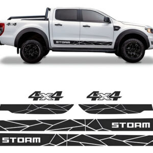 Kit Adesivo Lateral Ranger Storm 2020 A 2021 Adesivo Preto