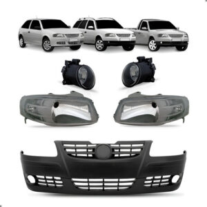 Kit Frente Gol Saveiro Parati G4 2006 A 2008 Farol E Milhas Preto