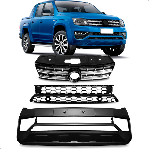 Kit Envolvente Amarok 2017 A 2023 C/ Grade Friso Cromado Preto