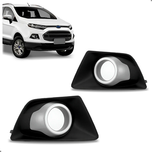 Par Grade Parachoque Para Ecosport 2013 A 2017 Aro Cinza Lado Ambos Lados