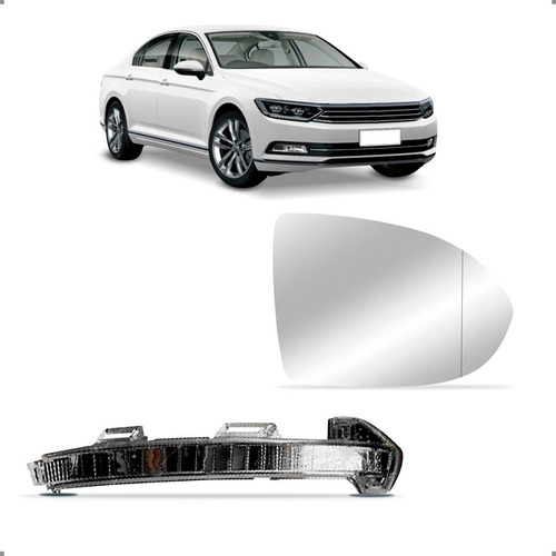 Kit Sinaleira Retrovisor Passat 16 A 2019 Com Lente Direito Preto