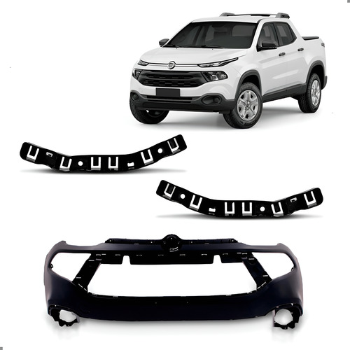 Kit Parachoque Para Toro 2020 2021 Com Par Guias Dianteiro - Preto
