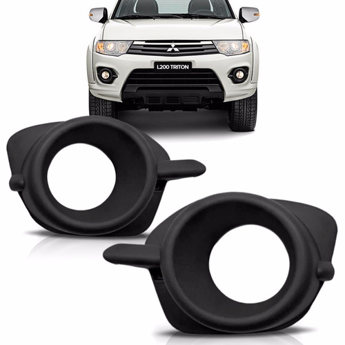 Par Grade Moldura Triton 2014 2015 2016 Com Furo De Milha. Preto Ambos Lados