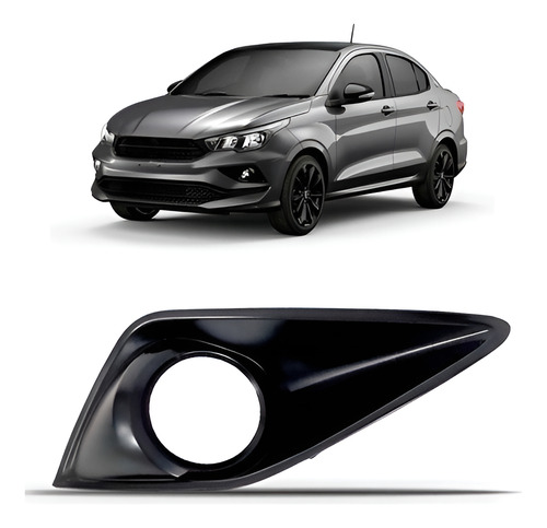 Moldura  Aro Farol De Milha Cronos 17/22 - Preta C/ Milha Le Preto Direito