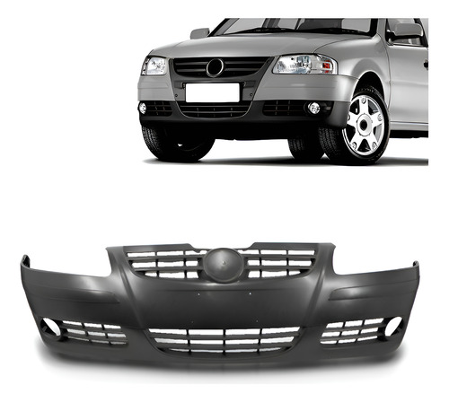 Parachoque Dianteiro Gol G4 06 A 10 Liso/rizado C/ Furo Novo Preto