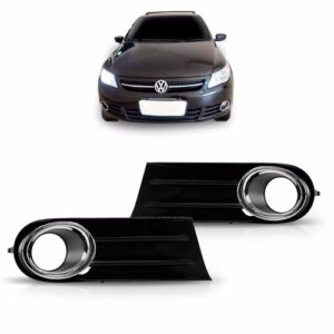 Par Moldura Friso Cromado Milha Saveiro G5 2009 10 11 2012 Preto