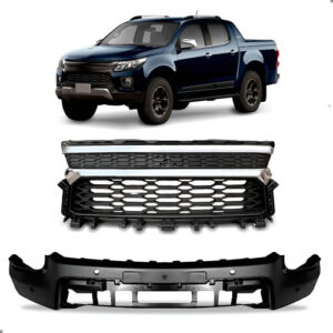 Kit Grade E Spoiler Dianteiro Para S10 2021 A 2024 Preto