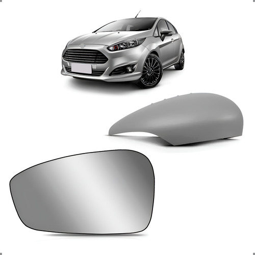 Kit Capa E Lente Retrovisor New Fiesta 2011 A 2019 Esquerdo Esquerdo