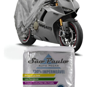 02 Capas Cobrir Moto Impermeável Proteção Uv G Cinza