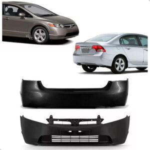 Kit Envolvente Dianteiro E Traseiro New Civic 2007 2008 Preto