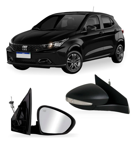 Par Retrovisor Externo P/ Argo 23 A 25 C/ Controle C/ Pisca