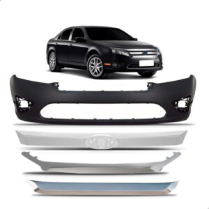 Kit Parachoque + Frisos Grade Cromado Fusion 2010 Até 2012 Preto