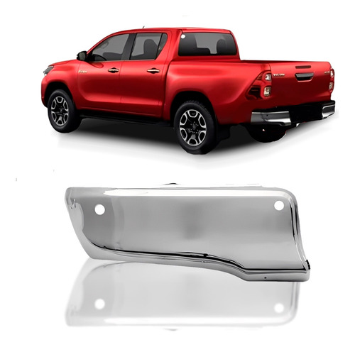 Ponteira Parachoque Traseiro Para Hilux 2016 A 2025 C/furo Esquerdo/motorista