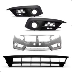 Kit Parachoque E Grades Para Civic G10 2017 2018 2019 Preto