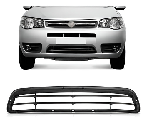 Grade Central Parachoque Palio 2004 2005 2006 2007 Cinza Cinza