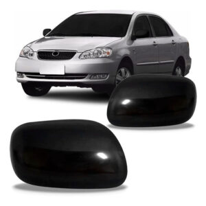 Par Capa Retrovisor Corolla 2003 2004 05 06 2007 Preto Liso