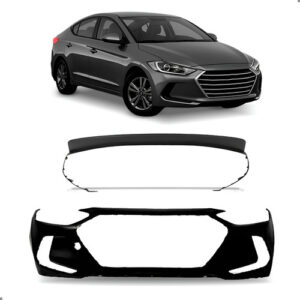 Kit Parachoque Dianteiro Elantra 2017 2018 Com Spoiler Saia Preto