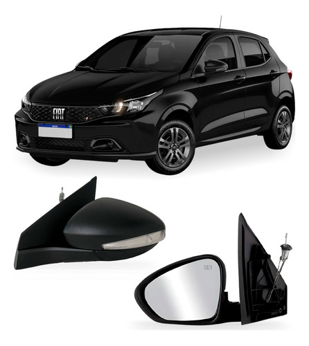 Retrovisor Externo Argo 23 A 25 C/ Controle C Pisca Esquerdo