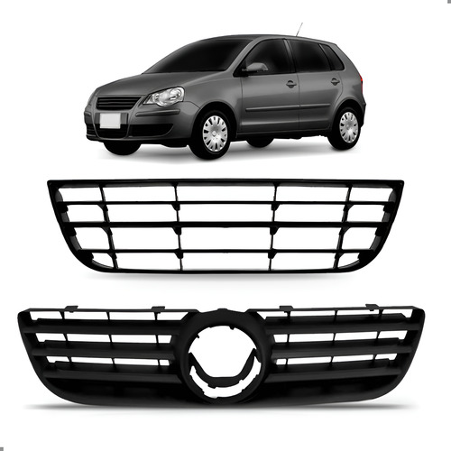 Par De Grade Para Polo 2007 A 2010 Superior E Inferior Saia Preto