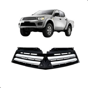 Grade Superior L200 Triton 2012 A 2016 Cinza Frisos Cromados Preto