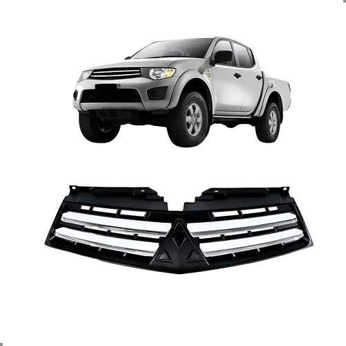 Grade Superior L200 Triton 2012 A 2016 Cinza Frisos Cromados Preto