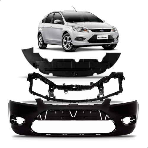 Kit Envolvente E Painel Frontal Focus 2009 + Defletor Preto
