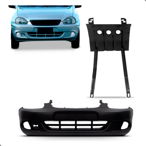 Kit Envolvente Para Corsa 2000 A 2002 Com Protetor Carter Preto