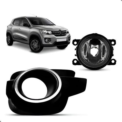 Farol Milha Para Kwid 17/22 Moldura Direita Preto 1ª Linha