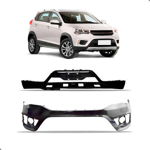 Kit Parachoque Tiggo 2 Ano 2018 A 2021 Superior E Inferior Preto