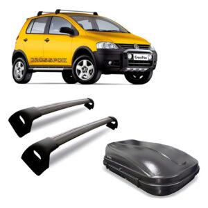 Rack Bagageiro Fox Crossfox 2003 À 2009 Preto + Baú 510 L Preto