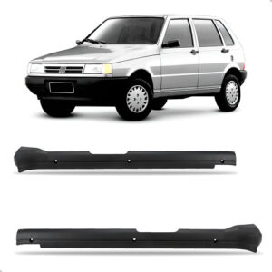 Par Soleira Para Fiat Uno 1988 Até 2010 Traseira 4 Portas  Preto
