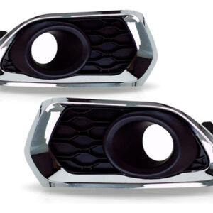 Par Grade Moldura Farol Milha Sandero Cromada 2015 2016 2017 Preto Com Cromado Ambos Os Lados