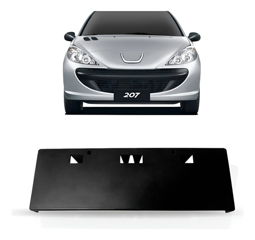 Suporte Placa Para Peugeot 207 2008 09 10 11 12 2013 Preto