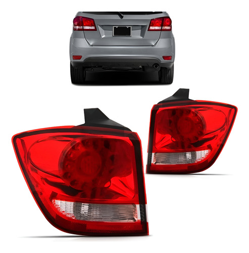 Par Lanterna Traseira Journey 2010 A 2015 Bicolor Com Led Bicolor