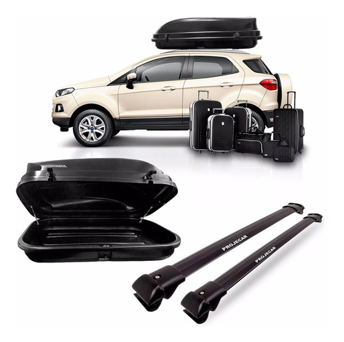 Kit Travessa Ecosport 2013 A 2016 + Bau Maleiro 600 Litros Preto