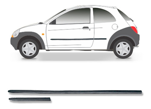 Jogo Friso Lateral Para Ka 1997 1998 1999 A 2001 4pcs Preto