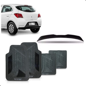 Aerofolio Onix Hatch Black Piano Com Jogo Tapete Pvc