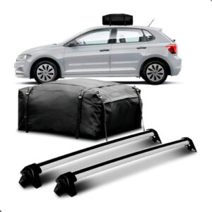 Kit Rack Teto Polo 2018 2019 Prata + Maleiro Dobravel 380 L Preto