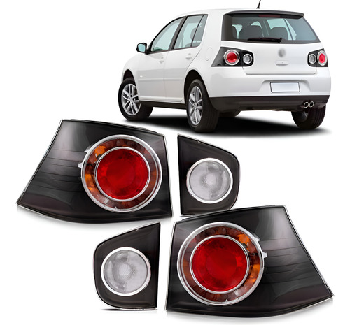 Lanternas Golf Fume 2008 2009 10 11 2012 2013 Jogo 04 Peças. Vermelho