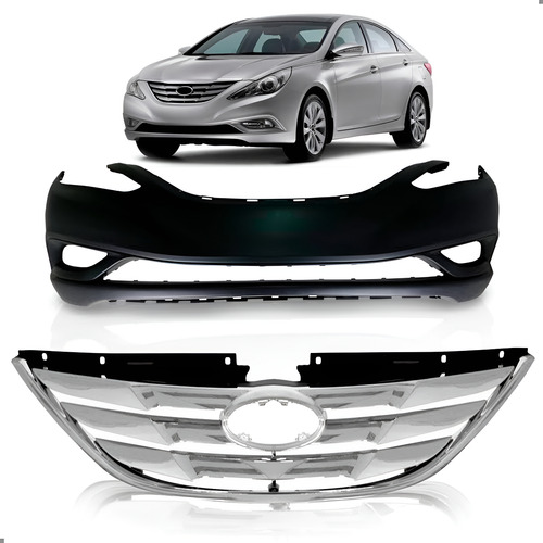 Envolvente Para Sonata 2011 2012 2013 2014 Com Grade Cromada Preto