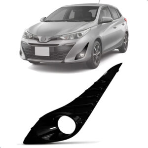 Moldura Yaris Hatch 2018 Até 2023 Preta Black Piano  C/furo Black Piano