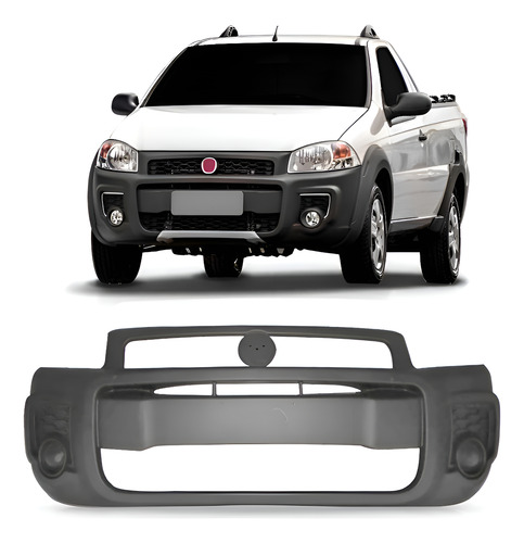 Parachoque Para Strada Working 2014 A 2020 Cinza 1a Linha  Cinza-escuro