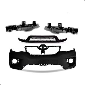 Kit Parachoque Para Kwid 2017 A 2022 Com Spoiler E Par Guias Preto
