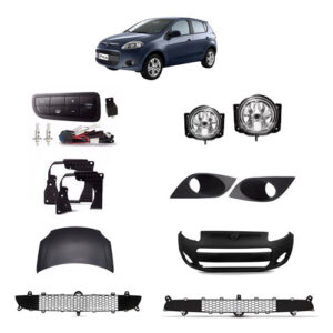 Kit Frente Para Palio 12 A 2017 Capo Milha Parachoque Grade Preto