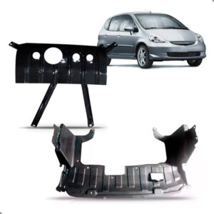 Kit Defletor Para Honda Fit 2003 A 2008 Com Protetor Carter