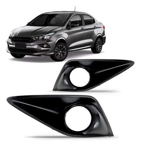 Par Moldura Farol De Milha Cronos Drive 2017 A 2022 C/ Furo Preto