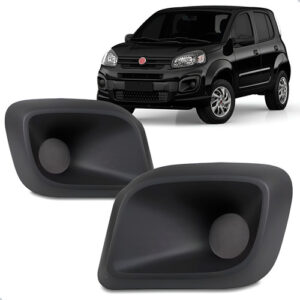 Par Moldura Para Fiat Uno 2017 2018 2019 2020 Sem Furo Preto