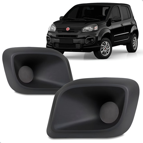 Par Moldura Para Fiat Uno 2017 2018 2019 2020 Sem Furo Preto