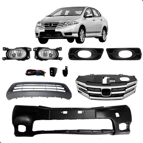 Kit Parachoque Grade E Kit Milha Para City 2012 2013 2014 Para Pintar